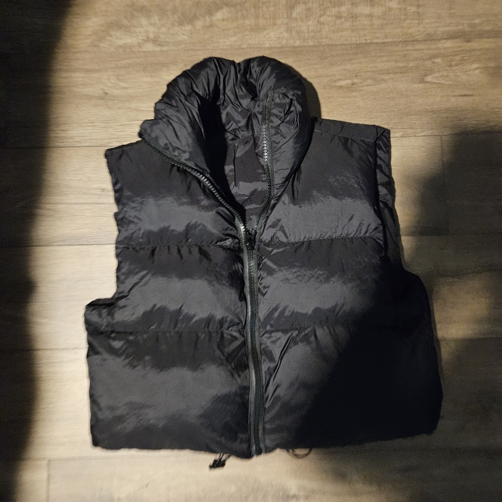 Black Puffer Vest with Hood
